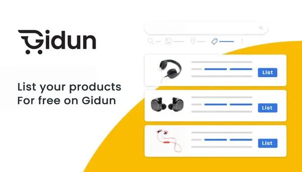 list your products for free on Gidun