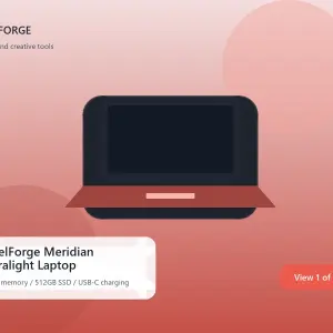 PixelForge Meridian Ultralight Laptop